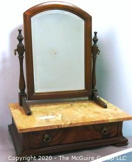 Brandt Marble Top Dresser Shaving Mirror Stand with Drawer