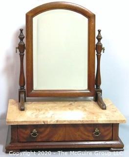 Brandt Marble Top Dresser Shaving Mirror Stand with Drawer