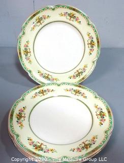 Set of 4 Fine Porcelain China Salad Plates by Johnson Bros. England in Pareek Belvedere Pattern,