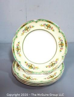 Set of 4 Fine Porcelain China Salad Plates by Johnson Bros. England in Pareek Belvedere Pattern,