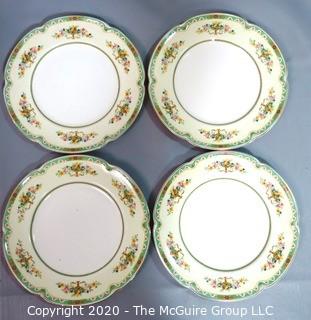 Set of 4 Fine Porcelain China Salad Plates by Johnson Bros. England in Pareek Belvedere Pattern,