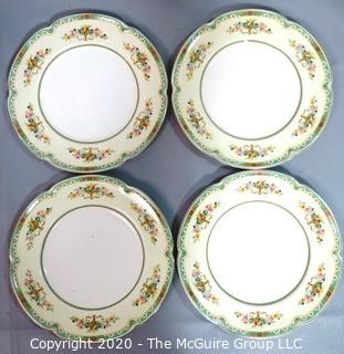 Set of 4 Fine Porcelain China Salad Plates by Johnson Bros. England in Pareek Belvedere Pattern,