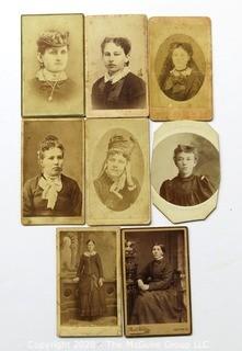 Group of 8 Antique Cabinet Cards Photographs