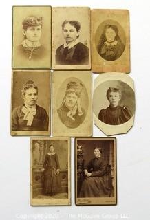 Group of 8 Antique Cabinet Cards Photographs