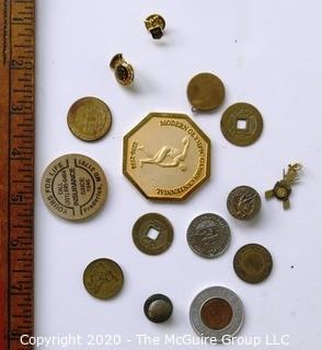 Group of Vintage Coins, Tokens and Pins