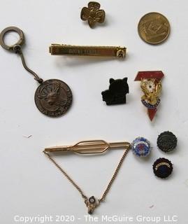 Group of Vintage Masonic, Scouts, Elks Club Etc. Pins etc. 