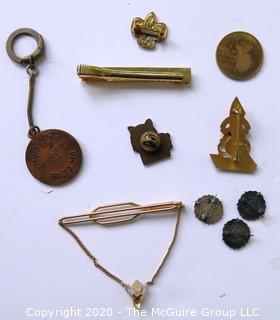 Group of Vintage Masonic, Scouts, Elks Club Etc. Pins etc. 