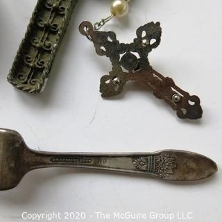 Rosary, Cross Pendants, Child Fork & Spoon & Napkin Ring