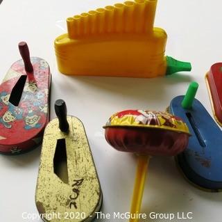 Six Vintage Noisemakers and Toys