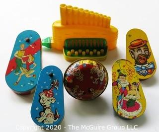 Six Vintage Noisemakers and Toys