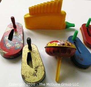 Six Vintage Noisemakers and Toys