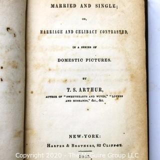 Five Vintage Religious Books Including Married & Single from 1845