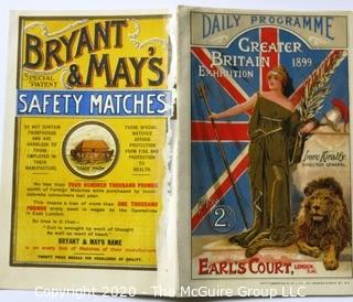 Antique Daily Program from Greater Britain 1899 Exhibition.