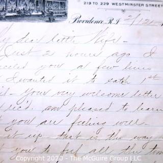 Collection of 1893 Love Letter From a Husband to His Wife on Company Letterhead