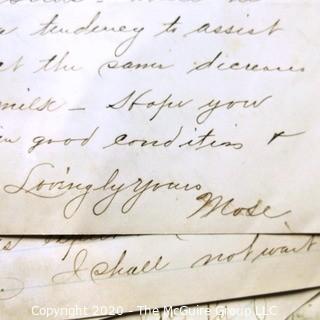 Collection of 1893 Love Letter From a Husband to His Wife on Company Letterhead