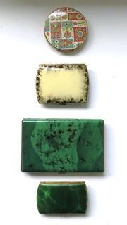 Four Vintage Enamel Compact Cigarette Holders Muster Geschützt 