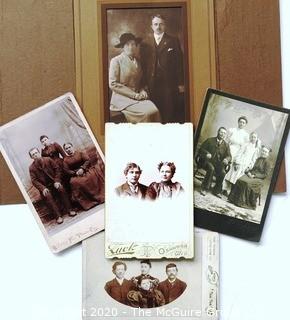 Group of Five Antique Photographs and Cabinet Cards