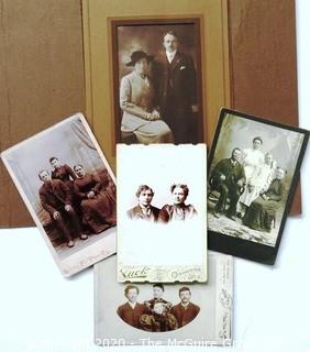 Group of Five Antique Photographs and Cabinet Cards