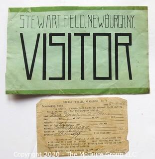 1946 Visitor Pass to Stewart Air Force Base 