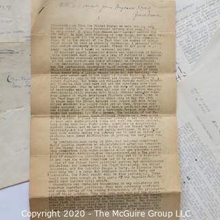 Post WWII War Letters Describing Life & Conditions in Europe