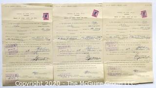 Three 1965 Export Receipts for Zebra Skins From South African to Arlington VA with Stamps