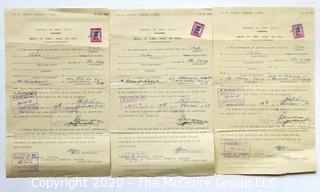 Three 1965 Export Receipts for Zebra Skins From South African to Arlington VA with Stamps