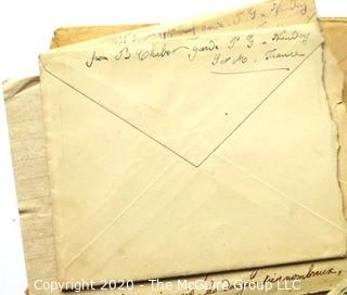 WWI Letters Written by French Soldier to Miss J. Girard in French Between 1916 - 1918 with Posted Envelopes. 