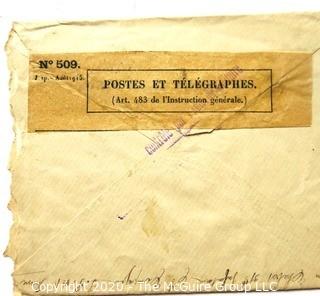 WWI Letters Written by French Soldier to Miss J. Girard in French Between 1916 - 1918 with Posted Envelopes. 