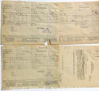 Post War WWII Paperwork from the Western Base Sector, European Theater.  Includes Munitions Reports, Officer Reports, and other Restricted Materials.