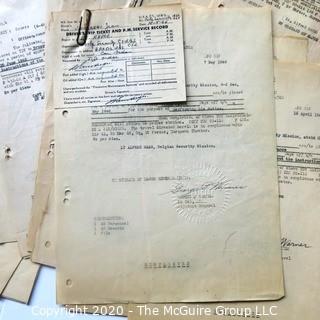 Post War WWII Paperwork from the Western Base Sector, European Theater.  Includes Munitions Reports, Officer Reports, and other Restricted Materials.