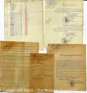 WWII Paperwork from the European Theater.  Some Written in French.