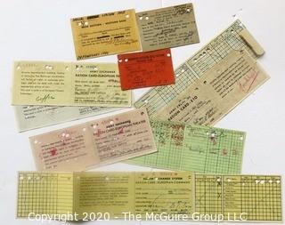 Group of 1946 Army Exchange European Theater Ration Cards and Officer's Club Visitor's Pass