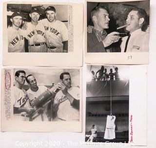 Four Vintage Black & White Photos of Baseball Players.  Measure approximately 8" x 10".