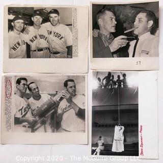 Four Vintage Black & White Photos of Baseball Players.  Measure approximately 8" x 10".