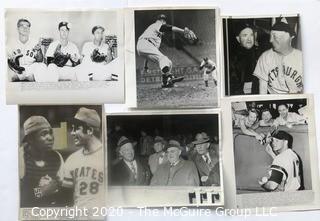 Six Vintage Black & White Photos of Baseball Players.  Measure approximately 8" x 10".