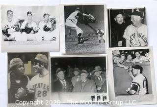 Six Vintage Black & White Photos of Baseball Players.  Measure approximately 8" x 10".