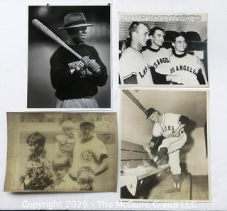 Four Vintage Black & White Photos of Baseball Players.  Measure approximately 8" x 10".