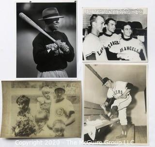 Four Vintage Black & White Photos of Baseball Players.  Measure approximately 8" x 10".