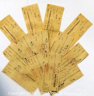 Thirteen Cancelled Checks Signed by Rude Vallee.  Dated 1935 & 1945.  Rudy Vallee Drene Show. 