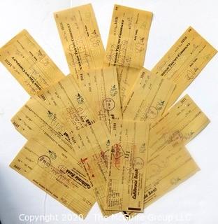 Thirteen Cancelled Checks Signed by Rude Vallee.  Dated 1935 & 1945.  Rudy Vallee Drene Show. 