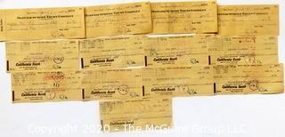 Thirteen Cancelled Checks Signed by Rude Vallee.  Dated 1935 & 1945.  Rudy Vallee Drene Show. 