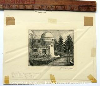 Black & White Etching of the Observatory