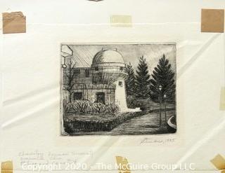 Black & White Etching of the Observatory