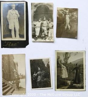 Six Vintage Black & White Photographs from Family Photo Albums.  Includes Lincoln Statue and Baseball.