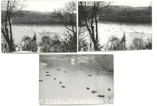 Three Large Format Black & White Photographs by A Rickerby.  Part of Springtime Photo Series.  Measure Approximately 13" x 9"