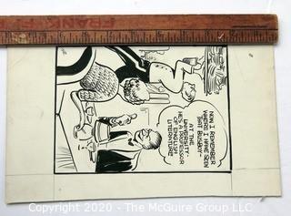 Vintage Signed Cartoon Board from Al Banks. Measures approximately 11" x 7.  Professor. 