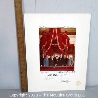 Signed Photo of Senate Republican Leadership Team circa 1984; Taken in Old Senate Chamber; Left to Right: Jake Garn, Ted Stevens, Howard Baker, John Tower, Jim McClure, Richard Lugar and Strom Thurmond