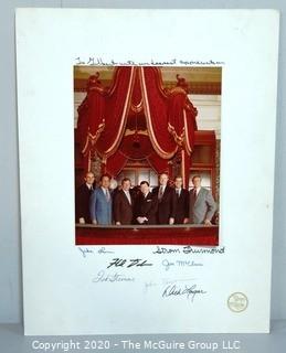 Signed Photo of Senate Republican Leadership Team circa 1984; Taken in Old Senate Chamber; Left to Right: Jake Garn, Ted Stevens, Howard Baker, John Tower, Jim McClure, Richard Lugar and Strom Thurmond