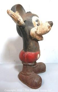 Antique Cast Iron Mickey Mouse Coin Bank or Doorstop.