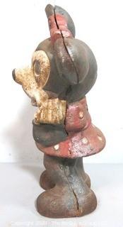 Antique Cast Iron Minnie Mouse Coin Bank or Doorstop.